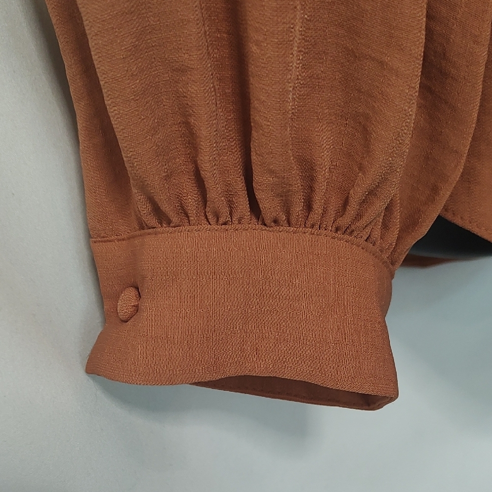 Nine West Puff Sleeve Blouse with Mandarin Collar - Picture 4 of 10